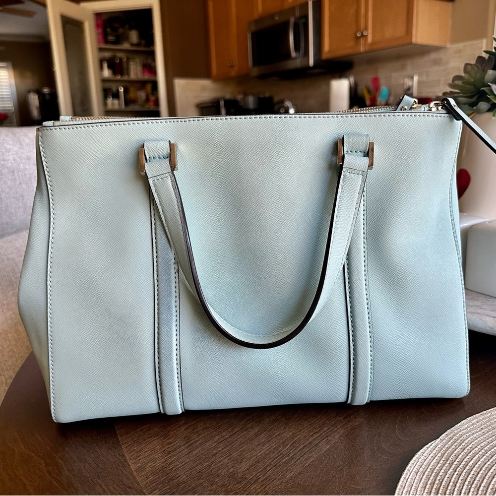 Kate Spade Large Tote Crossbody Bag Light Blue Large Bag with Crossbody Strap - Picture 2 of 4